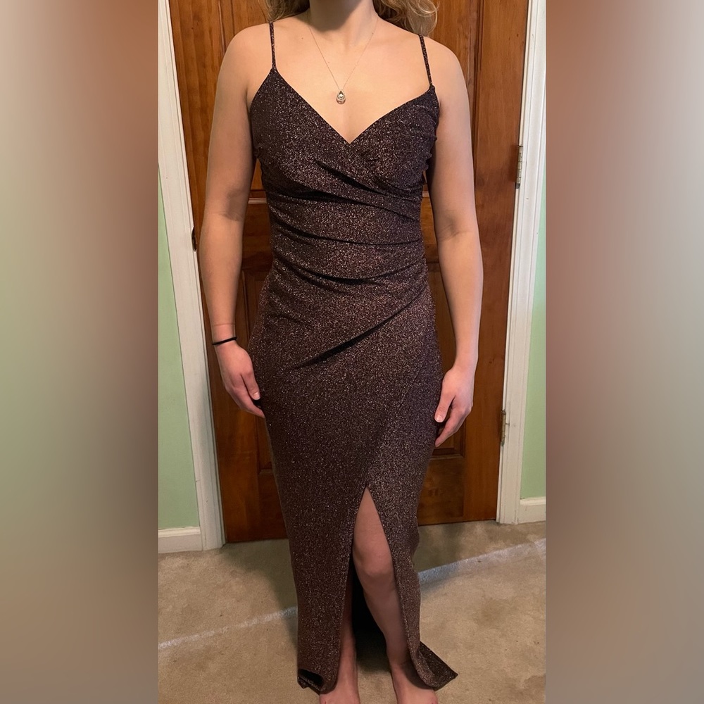 Brown Glitter Size Medium Formal Dress